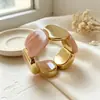 Pulsera Elástica Redonda de Acrílico con Cordón Trenzado Moda Europea Americana Pulsera Sencilla Versátil Diseño de Nicho Joyería de Mano para Mujeres