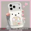 Capa fofa do Miffy para celular Apple 18pm, iPhone 16, design de desenho animado, 17 com suporte duplo, 15 transparente, 14 modelo novo