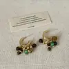 Brincos de Franja com Contas de Pedra Olho de Tigre Retrô para Mulheres, Luxo Leve, Moda Exclusiva Personalizada Tendência