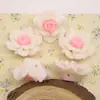 Flor de argila macia tridimensional de 35mm rosa flor grande imitação de Jade artesanal diy capa de celular joia para cabeça de traje antigo material de colar