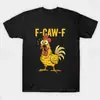 Camiseta de Algodão Transfronteiriça com Interessante Design de Frango F-Caw-F, Camiseta Engraçada de Frango Fcawf para Homens e Mulheres, Casual Street Fashion
