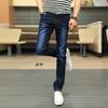 Pantalones de Lápiz de Mezclilla Azul de Corte Slim de Estilo Coreano Nuevo de Primavera y Verano 2016 Pantalones de Lápiz Elásticos para Hombre Moderno Británico