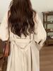 Abrigo trench Lehu estilo coreano elegante simple con solapa para mujer 2023 otoño nuevo casual suelto abrigo largo 6129