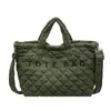 Bolso de Hombro Grande de Rombo de Nuevo Estilo Transfronterizo para Mujer, Bolso de Pana Versátil de Moda para Mujer, Bolso Tote de Mano con Letras