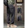 Pantalones deportivos casuales de pana para hombre, de invierno, con forro polar, gruesos, a juego, sueltos, cálidos, con tobillos atados.