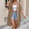 Cardigã de Tricô Roupa Feminina Europeia Americana Transfronteiriça Moda Simples Jaqueta Tricotada à Máquina Colete Solto Outono Inverno Novo Estilo de Inverno