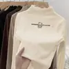 Ropa interior de base para niñas de dibujos animados De Rong Otoño e Invierno Cuello medio alto Manga larga Tallas medianas y grandes para niños Elegante Cálido Oreja Volante Ropa interior Camiseta