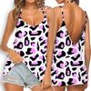 Saia de Suspensório Sexy Europeia e Americana Transfronteiriça para Mulheres, Estampa de Leopardo Colorida Impressa em 3D, Peça Única Sem Costas, Vestido Slim Fashion