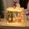 Luz de Noturna Espelhada Cubo Mágico de Natal Lâmpada de Mesa Ornamentada DIY para a Atmosfera do Feriado de Natal Tridimensional