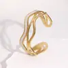 Pulsera Transfronteriza Nueva de Acero Inoxidable, Nicho de Moda, Gama Alta, Estilo de Lujo Accesible, Pulsera de Acero de Titanio Chapada en Oro de 18 Quilates Que No Se Desvanece