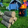 Madera Qinggang duradera y de larga combustión, adecuada para fogatas al aire libre, fogatas de campamento y estufas; ideal para calentar y encender fuegos; madera seca y dura