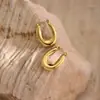 Pendientes Hidráulicos de Acero Inoxidable Martillado Irregular Geométrico, Modernos, Sencillos, de Nicho, Versátiles Clavos para Orejas y Accesorios