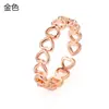 Japón y Corea del Sur Venta Caliente Transfronteriza Joyería Nuevo Anillo Creativo de Metal Cobre Galvanizado Ajustable para Mujer Anillo de Amor Calado