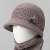 Gorro para Personas Mayores Gorro de Invierno Cálido para Niños con Forro de Felpa Grueso Gorro de Lana Tejido de Abuela Gorro de Algodón para Personas de Mediana Edad y Mayores Suegra