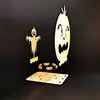 Ornamentos de Projeção de Madeira Artesanais DIY Halloween Mais Vendidos Transfronteiriços, Castiçais de Luz e Sombra, Decorações Personalizadas de Atmosfera para o Festival dos Fantasmas
