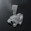 Colar Estilo Americano Hip-Hop Cravejado de Diamantes Corrente Cubana Pingente Grande Tendência Rap Joias Exageradas Hip-Hop