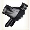 Guantes de Invierno de Cuero para Hombre para Montar con Forro Polar Engrosado Cálido a Prueba de Viento Impermeable Pantalla Táctil Guantes de Invierno para Motociclismo