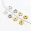 14K Banhado a Ouro Cor de Ouro Real Conservante Flor Coração Círculo de Zircônia Contas Espaçadoras Pulseira Colar DIY Material para Miçangas Acessórios C45