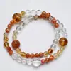 El Amor Dura Para SiemprePulsera de Cristal Amarillo Natural Torre para Mujer, Pulsera Versátil de Sol Dorado y Cristal Blanco al por Mayor