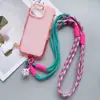 Nuevo Estilo Coreano Correa Larga Colorida para Teléfono Cruzado Correa de Bloqueo de Color Cordón Colgante Lindo para Mujeres