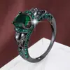 Anillo de Calavera Piedra de Llama con Circonita Redonda de Cuatro Garras, Joyería Exquisita y Atmosférica para el Dedo Índice de Mujer, Exclusivamente para Ventas Transfronterizas