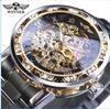Una generación de relojes T-Winner con correa hueca, relojes mecánicos manuales para hombre, relojes casuales con correa de acero, relojes mecánicos para hombre