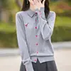 Nueva camisa de punto para mujer para otoño e invierno, base de capa OP de lana corta de hilo fino 2026, cárdigan, estilo fino OL, mezcla transfronteriza