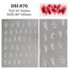 Pegatinas para Uñas de Dedo Calavera de Halloween Planas Adhesivas Calavera Oscura Uñas DIY Pegatinas de Arte para Uñas Joyería Estilo Dh