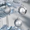 Bola navideña de plástico galvanizado de 8 cm, bola de polvo pegajoso dorado, bola de azadón, bola brillante, colgante, suministros festivos, decoración de ventanas