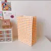 Saco de Papel Kraft Xadrez Colorido Ins Saco de Presente para Menina Saco de Embalagem para Presente de Armazenamento Saco para Armazenamento de Doces Personalização