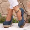 Verano Comercio Exterior Nuevo Estilo Sandalias de Plataforma con Cuña de Suela Gruesa para Mujer Sandalias de Playa de Mezclilla con Hebilla Cruzada Amazon