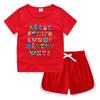 Conjunto de Camiseta de Manga Corta Redonda y Shorts de Verano para Niños 2026 Estilo Coreano Casual Absorbente de Sudor Color Caramelo Sudadera para Bebé