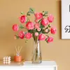 Ramo Artificial de 9 Cabezas de Peonía, Arreglo de Flores Falsas para Decoración de Hogar, Boda, Hotel, Exhibición de Arreglos Florales, Venta al por Mayor