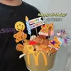 Decoración para pastel de cumpleaños de McDonald's enchufable roja creativa oso de cubo de cumpleaños casero vela digital bandera de hamburguesa