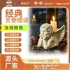 Suporte de Vela Anjo Clássico Decoração Atmosfera Nórdica Mais Vendido Folha de Ouro Efeito Envelhecido Busto de Anjo Pequeno Presente