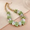 Collar de flor de cuentas acrílicas estilo vacacional transfronterizo europeo y americano, cadena para la clavícula bohemia, accesorio dulce y elegante para mujer