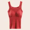Ropa interior térmica de terciopelo de cordero de invierno, Chaleco base engrosado a prueba de frío, Todo en uno con almohadilla en el pecho, Top interior para proteger contra el frío