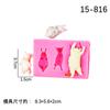 Molde de silicone com modelagem de animalzinho 3D tridimensional de desenho animado, argila decorativa de açúcar, pingente decorativo de cerâmica macia