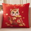 Almohada de Peluche Corto de Doble Cara Año Nuevo del Caballo, Funda de Almohada Roja para Uso en Casa, Sofá, Almohada Lumbar para Coche, Cojín de Respaldo para Oficina
