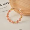 Pulsera de Piedra Solar para Mujer Pulsera de Cristal Natural de Piedra Lunar Naranja Cristal Cabello Dorado Accesorios de Estrella Joyería de Otoño e Invierno Venta al por Mayor