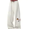 Calça de Moletom Dachshund Retrô Americana para Homens e Mulheres 2025 Nova Primavera Solta de Perna Larga Reta Streetwear Casual