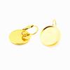 Pendientes de acero inoxidable con gemas doradas y gancho francés, con base de disco, accesorios de joyería DIY