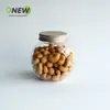 Envase de plástico PET de 500 ml para alimentos, tarro para caramelos y galletas, tarro de plástico transparente para frutos secos, tambor plano para alimentos secos, botella esférica