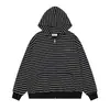 Sudadera con capucha a rayas estilo retro americano para hombre y mujer 2026 Estilo holgado perezoso Chaqueta con cremallera Tops para pareja