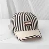 Boné de Baseball fino listrado estilo coreano para proteção solar de primavera e verão para bebês e crianças pequenas, meninos e meninas, Chapéu de Sol para Uso Externo