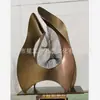 Escultura de Arte Abstracto Metálico, Instalación de Acero Inoxidable Cepillado Trefilado, Obra de Arte Decorativa de Pie para Hoteles, Clubes y Salas de Estar