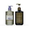 PETG Parede Espessa Padrão Vertical Redondo 500ml Frasco de Shampoo Frasco de Pressão Sabonete Corporal Frasco de Shampoo Frasco de Embalagem de Lavagem