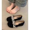 Zapatos Mary Jane Vintage para Aumentar la Altura para Mujer Primavera 2025 Nuevos Boca Baja Punta Redonda con Falda Zapatillas de Ballet Francesas