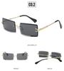 Gafas de Sol de Moda Europea y Americana Gafas de Sol Sin Montura con Borde Cortado con Diamante Gafas de Sol Degradadas con Montura Cuadrada
