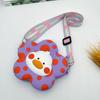 Monedero Infantil Transfronterizo Lindo Divertido Lindo Pato Flor de Ciruelo Bolsa de Silicona Bolso Bandolera de Moda Mochila de Dibujos Animados Billetera Pequeña